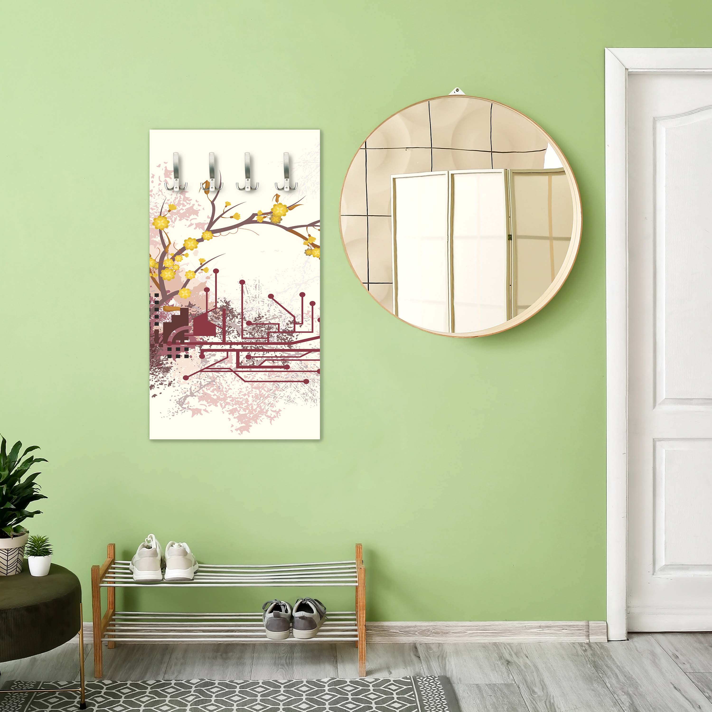 Garderobe Haruka Retro Blüten M0057 entdecken - Bild 2 Garderobe Haruka Retro Blüten M0057 entdecken - Bild 2