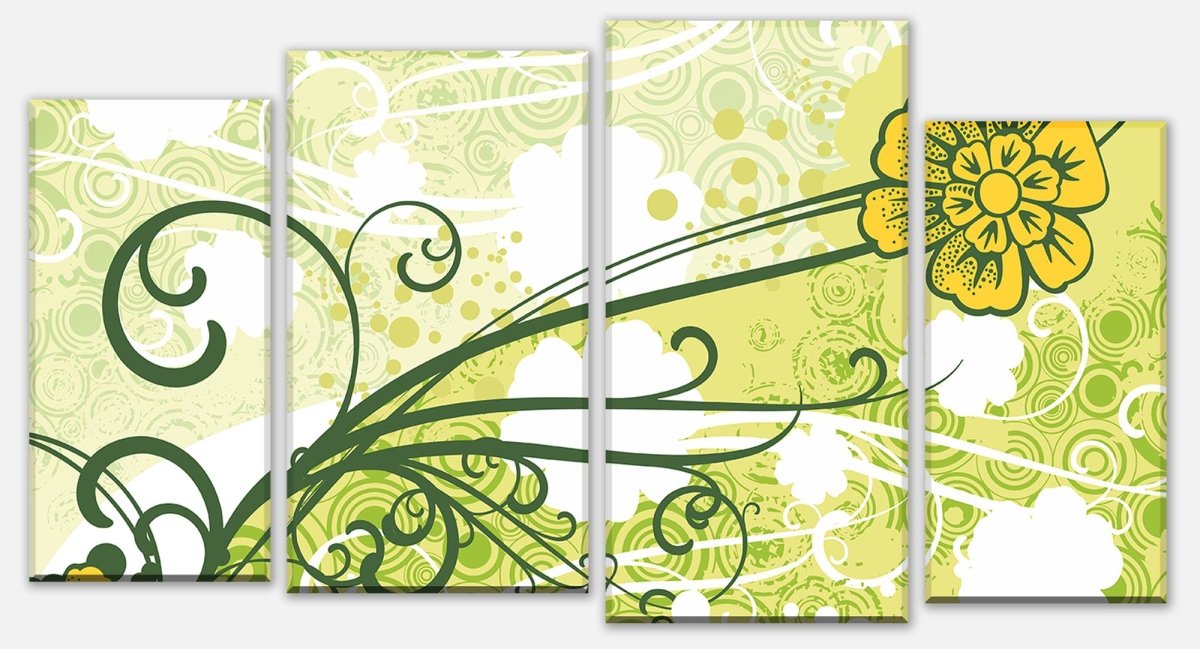 Leinwandbild Mehrteiler Vanessa Retro Blüten M0058 Leinwandbild Mehrteiler Vanessa Retro Blüten M0058