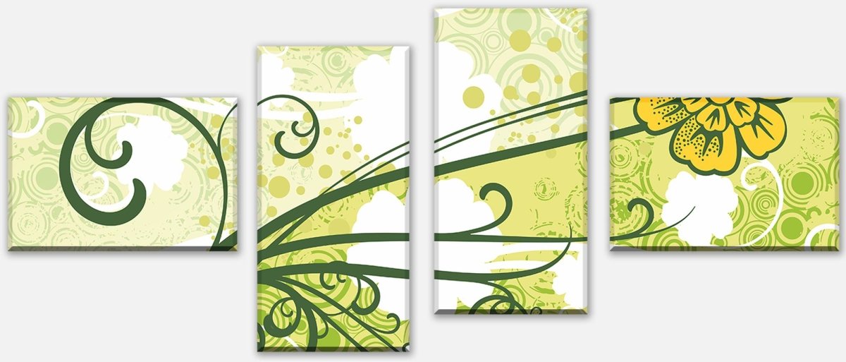 Leinwandbild Mehrteiler Vanessa Retro Blüten M0058 Leinwandbild Mehrteiler Vanessa Retro Blüten M0058