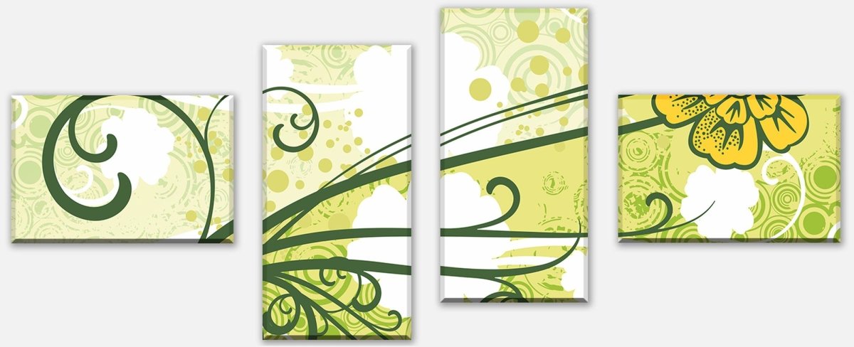 Leinwandbild Mehrteiler Vanessa Retro Blüten M0058 Leinwandbild Mehrteiler Vanessa Retro Blüten M0058