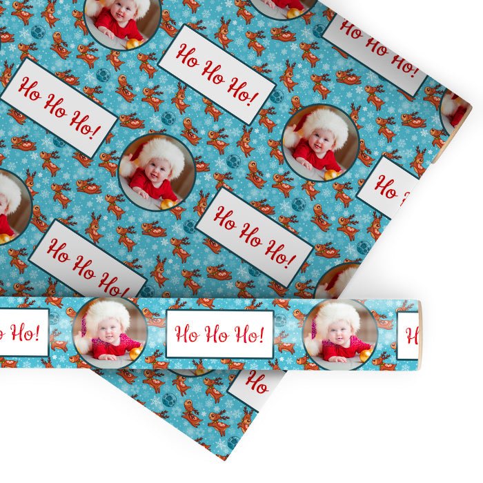 Geschenkpapier personalisiert Geschenkpapier Weihnachten Rentier Foto Text M0059 - Bild 1 Geschenkpapier personalisiert Geschenkpapier Weihnachten Rentier Foto Text M0059 - Bild 1