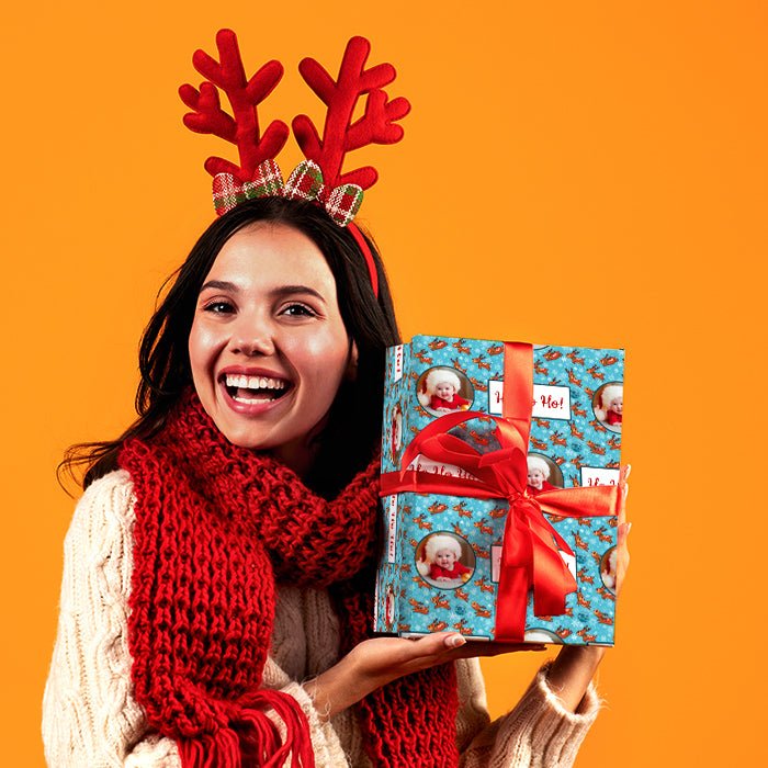 Geschenkpapier personalisiert Geschenkpapier Weihnachten Rentier Foto Text M0059 - Bild 2 Geschenkpapier personalisiert Geschenkpapier Weihnachten Rentier Foto Text M0059 - Bild 2