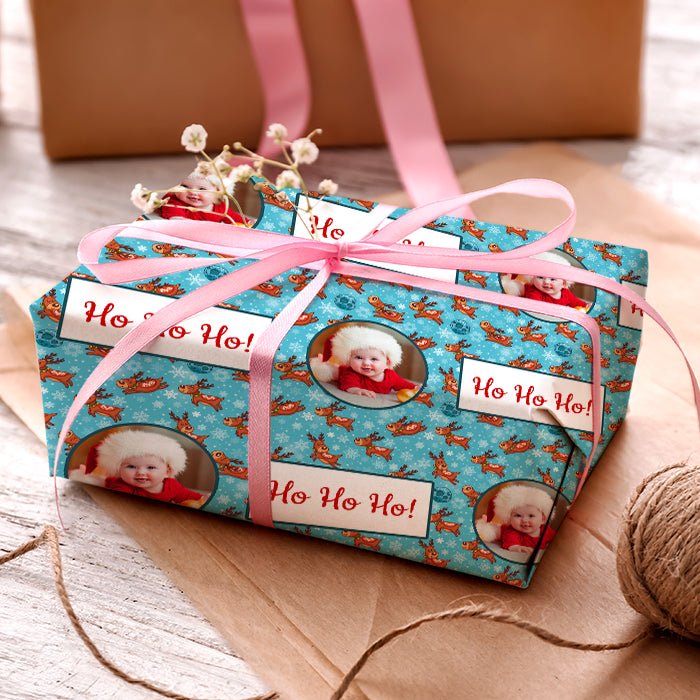 Geschenkpapier personalisiert Geschenkpapier Weihnachten Rentier Foto Text M0059 - Bild 3 Geschenkpapier personalisiert Geschenkpapier Weihnachten Rentier Foto Text M0059 - Bild 3