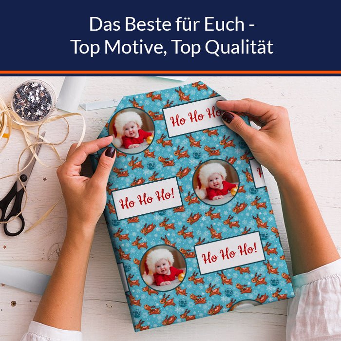 Geschenkpapier personalisiert Geschenkpapier Weihnachten Rentier Foto Text M0059 - Bild 5 Geschenkpapier personalisiert Geschenkpapier Weihnachten Rentier Foto Text M0059 - Bild 5