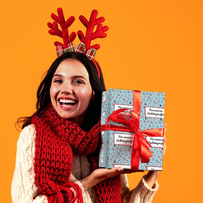 Geschenkpapier personalisiert Geschenkpapier Weihnachten Pinguin Text M0060 - Bild 2 Geschenkpapier personalisiert Geschenkpapier Weihnachten Pinguin Text M0060 - Bild 2