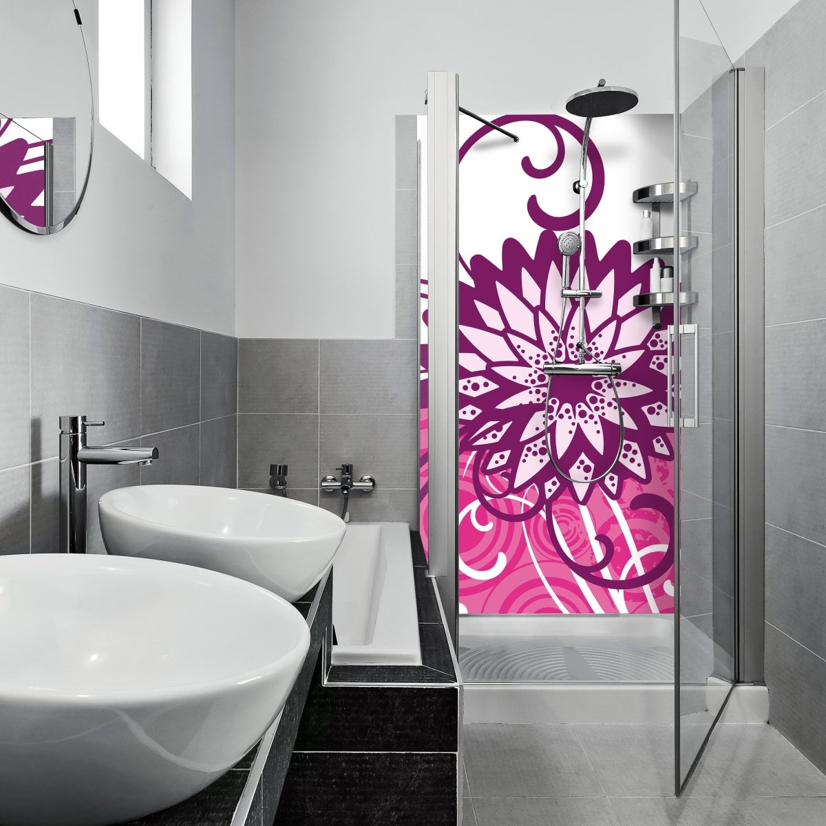 Duschwand Cindy Floral Blüten M0062 entdecken - Bild 1 Duschwand Cindy Floral Blüten M0062 entdecken - Bild 1