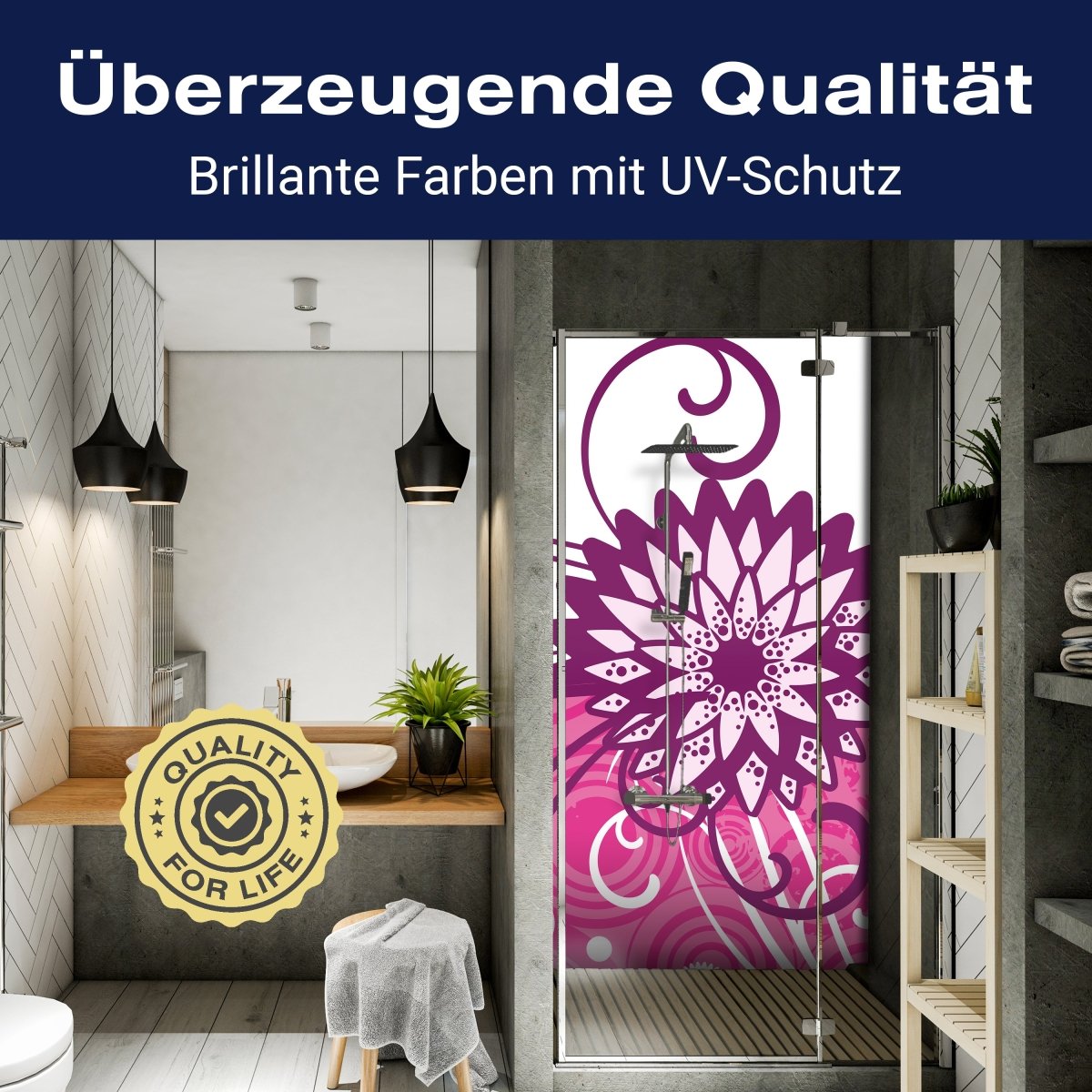 Duschwand Cindy Floral Blüten M0062 entdecken - Bild 2 Duschwand Cindy Floral Blüten M0062 entdecken - Bild 2