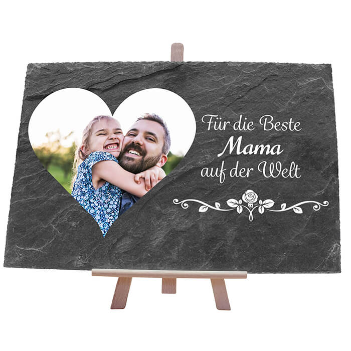 Schiefertafel mit Staffelei Herz Beste Mama M0062 - Bild 1 Schiefertafel mit Staffelei Herz Beste Mama M0062 - Bild 1