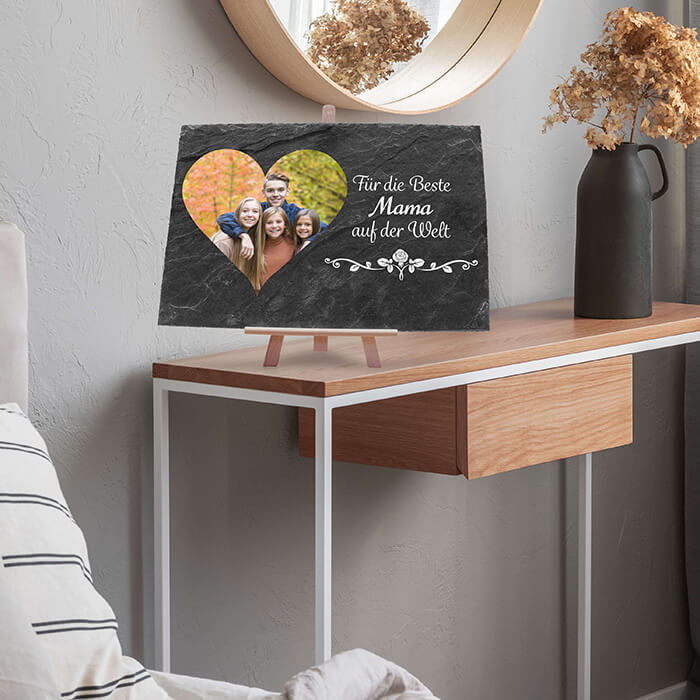 Schiefertafel mit Staffelei Herz Beste Mama M0062 - Bild 2 Schiefertafel mit Staffelei Herz Beste Mama M0062 - Bild 2