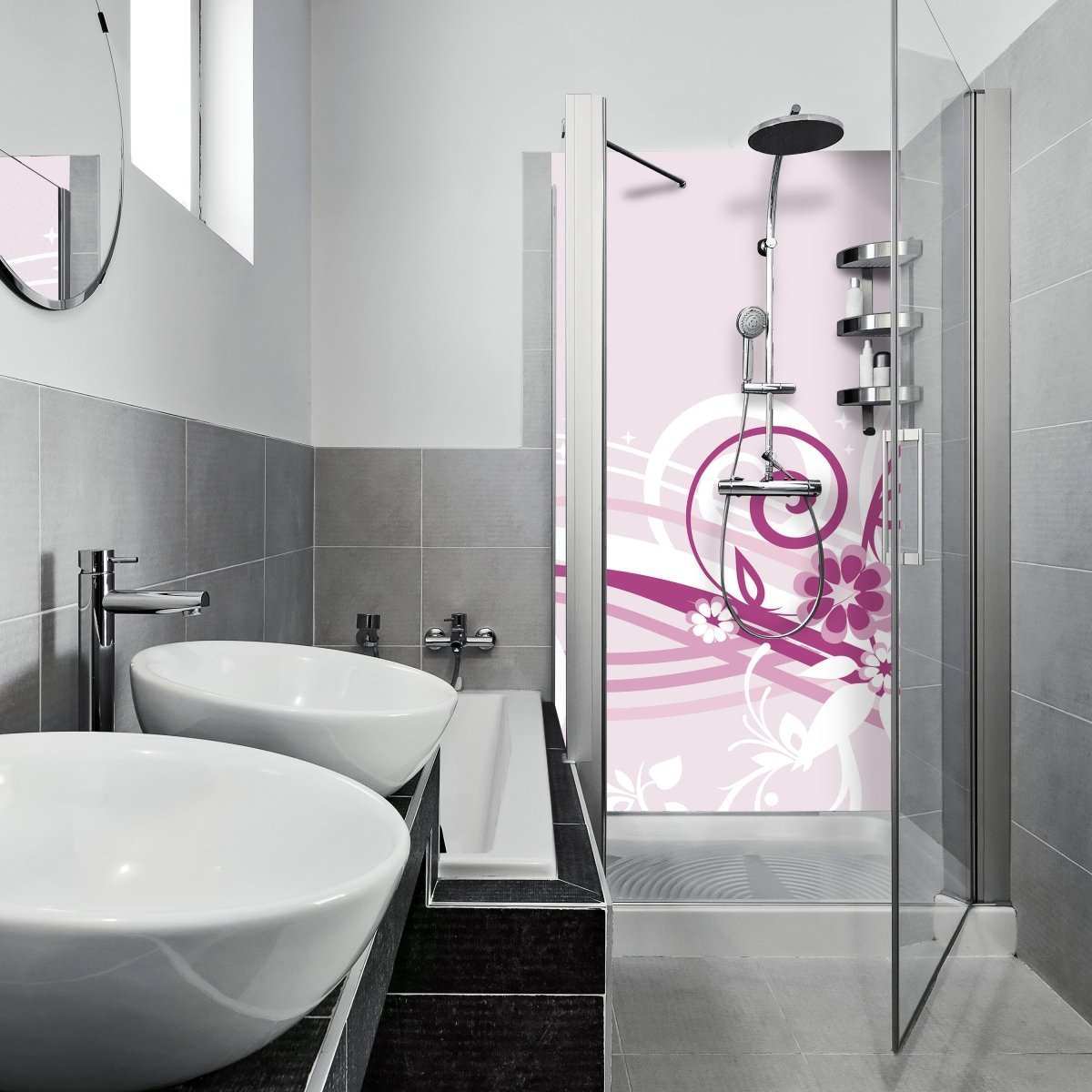 Duschwand Annabelle Floral Blüten M0063 entdecken - Bild 1 Duschwand Annabelle Floral Blüten M0063 entdecken - Bild 1