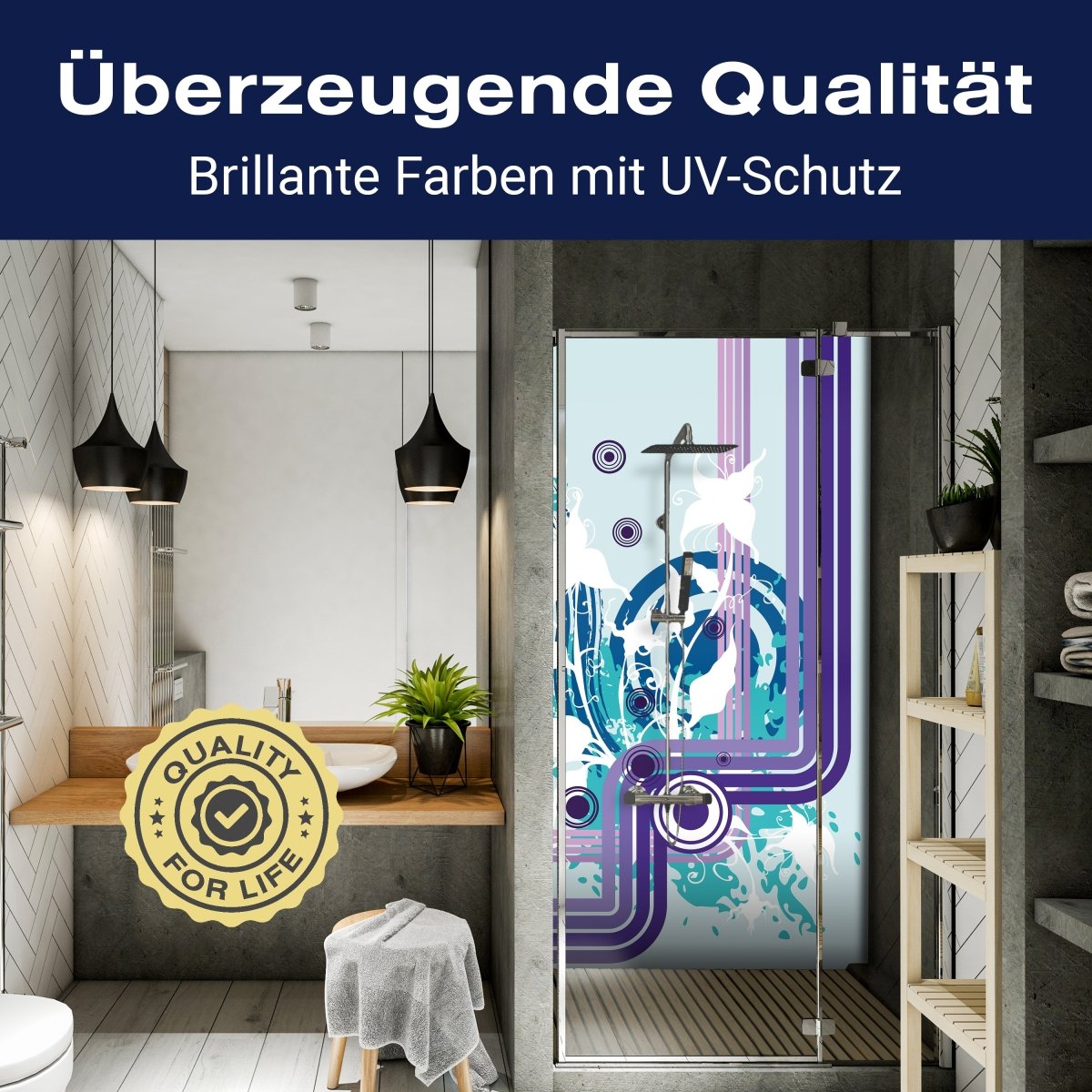 Duschwand Marie Floral Blüten M0064 entdecken - Bild 2 Duschwand Marie Floral Blüten M0064 entdecken - Bild 2