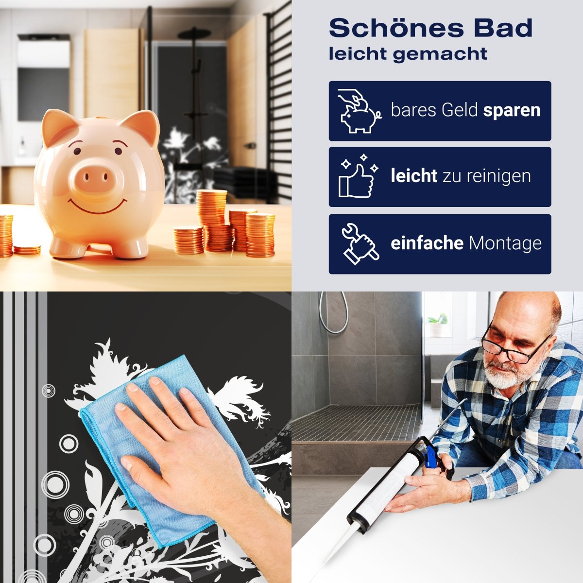 Duschwand Leon Floral Blüten M0065 entdecken - Bild 7 Duschwand Leon Floral Blüten M0065 entdecken - Bild 7