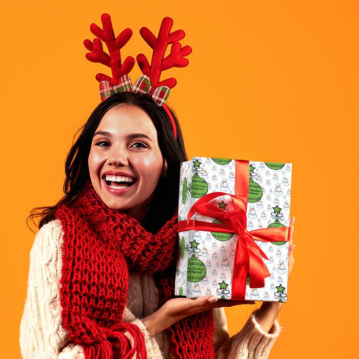 Geschenkpapier personalisiert Geschenkpapier Weihnachten Schneemann Text M0065 - Bild 2 Geschenkpapier personalisiert Geschenkpapier Weihnachten Schneemann Text M0065 - Bild 2