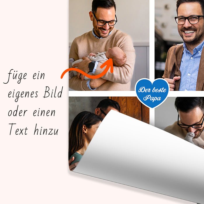 Geschenkpapier personalisiert Geschenkpapier Collage Bester Papa 4 Fotos M0069 - Bild 6 Geschenkpapier personalisiert Geschenkpapier Collage Bester Papa 4 Fotos M0069 - Bild 6