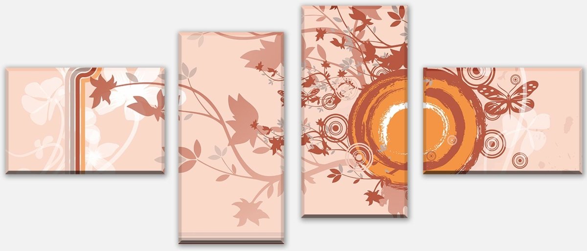 Leinwandbild Mehrteiler Nude Circle Floral M0072 Leinwandbild Mehrteiler Nude Circle Floral M0072