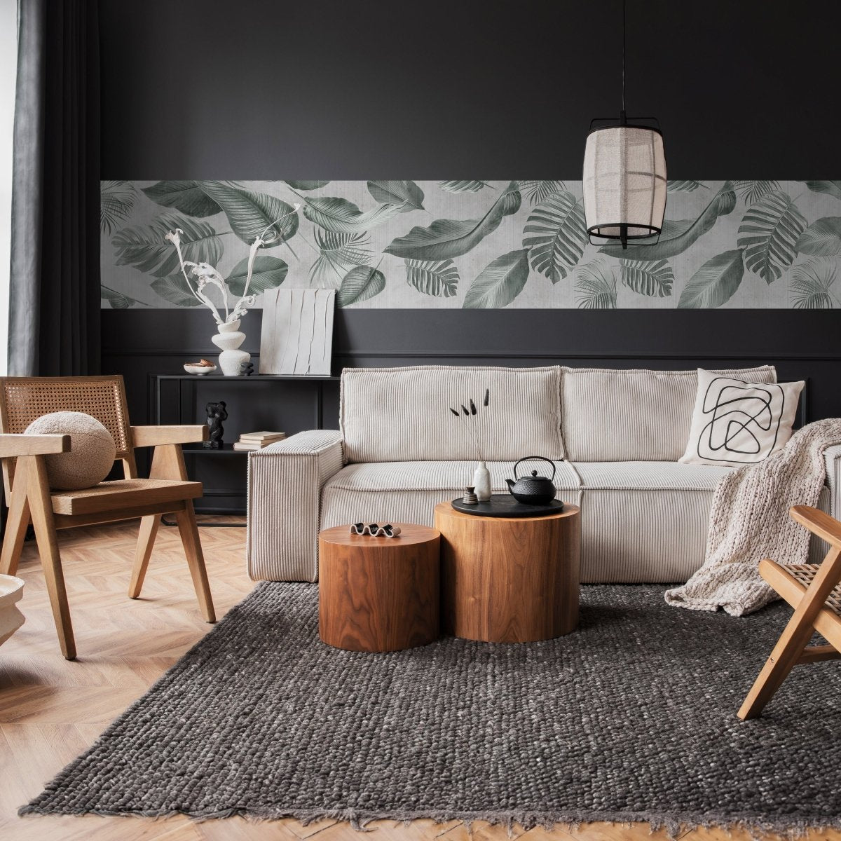 Panorama-Fototapete Tropische Blätter, Vintage M0077 - Bild 2 Panorama-Fototapete Tropische Blätter, Vintage M0077 - Bild 2