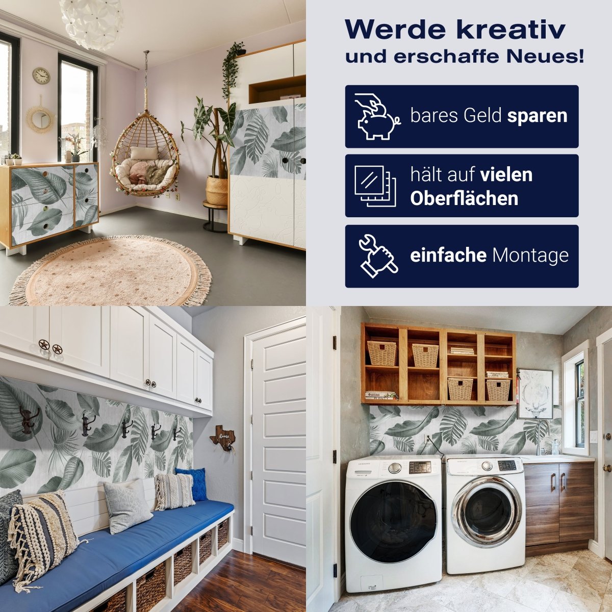 Panorama-Fototapete Tropische Blätter, Vintage M0077 - Bild 7 Panorama-Fototapete Tropische Blätter, Vintage M0077 - Bild 7