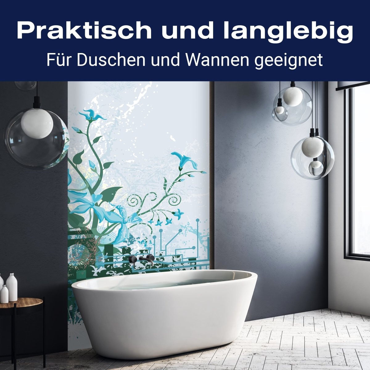 Duschwand Luisa Blüten M0078 entdecken - Bild 3 Duschwand Luisa Blüten M0078 entdecken - Bild 3
