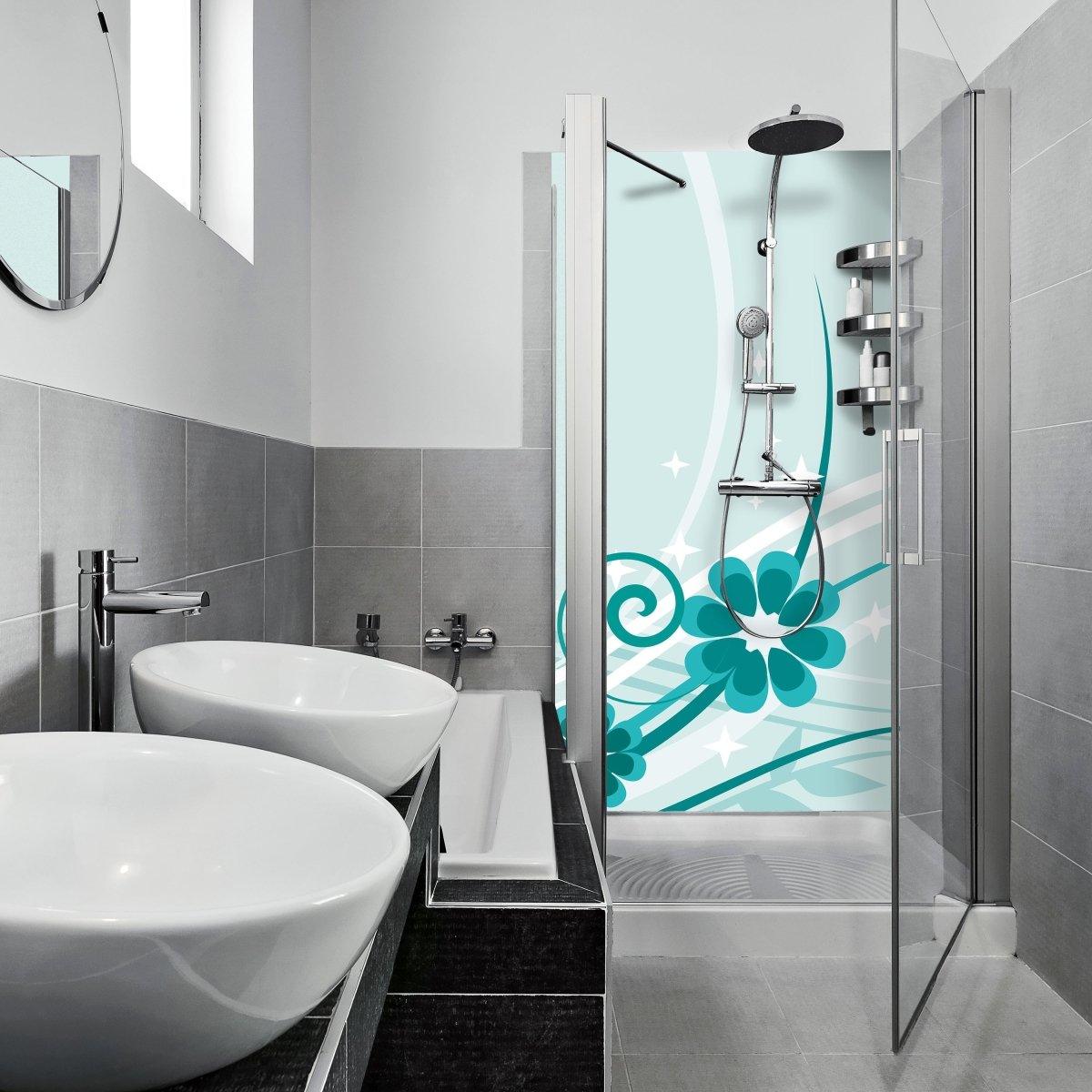 Duschwand Lena Blüten M0079 entdecken - Bild 1 Duschwand Lena Blüten M0079 entdecken - Bild 1