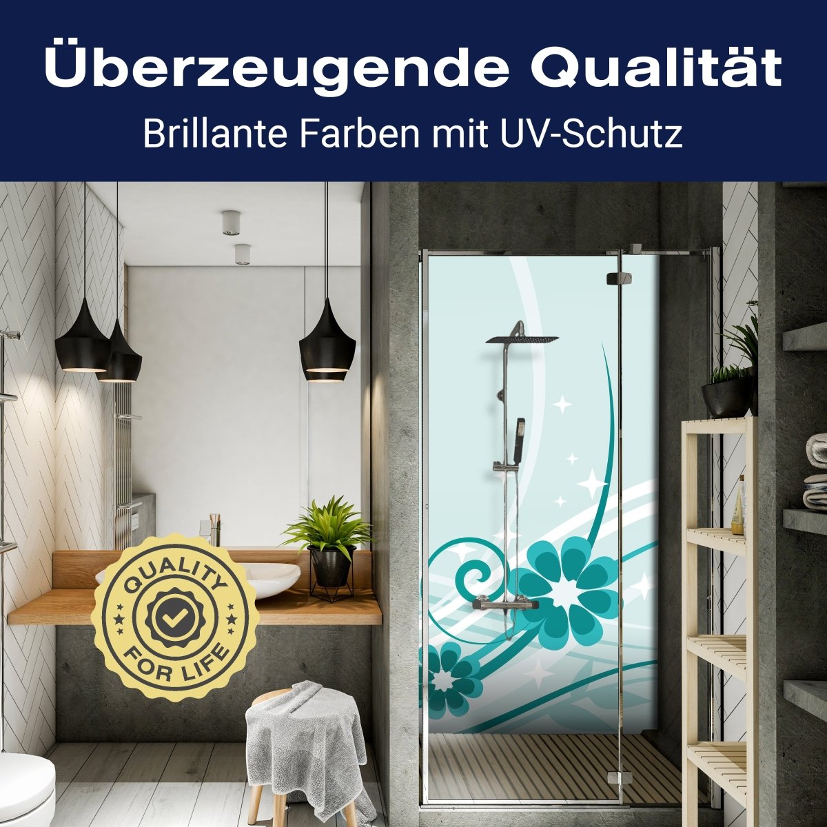 Duschwand Lena Blüten M0079 entdecken - Bild 2 Duschwand Lena Blüten M0079 entdecken - Bild 2