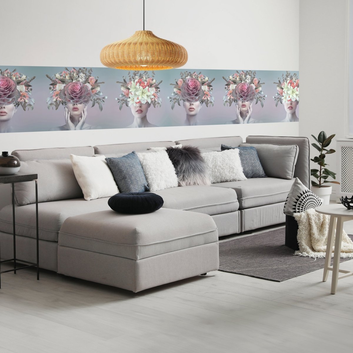 Panorama-Fototapete Collage, Frauen, Blumen M0079 - Bild 1 Panorama-Fototapete Collage, Frauen, Blumen M0079 - Bild 1