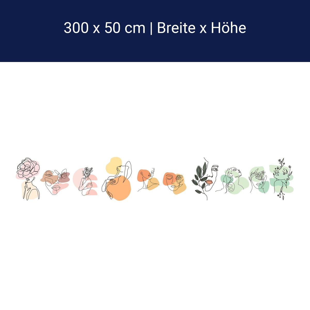 Panorama-Fototapete Minimalistisches Gesicht M0080 Panorama-Fototapete Minimalistisches Gesicht M0080