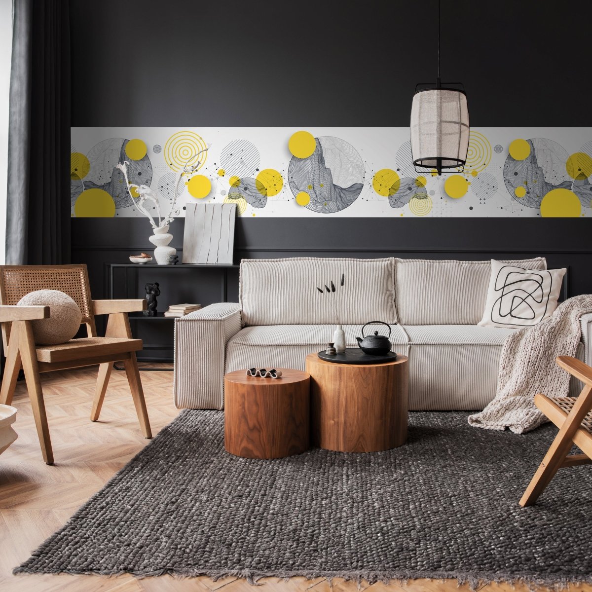 Panorama-Fototapete minimalistische geometrische Kreise M0081 - Bild 2 Panorama-Fototapete minimalistische geometrische Kreise M0081 - Bild 2