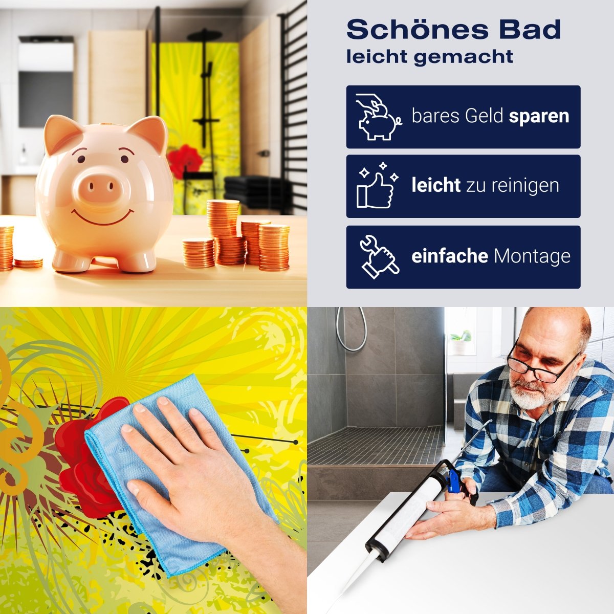 Duschwand Rebecca Blüte M0082 entdecken - Bild 7 Duschwand Rebecca Blüte M0082 entdecken - Bild 7