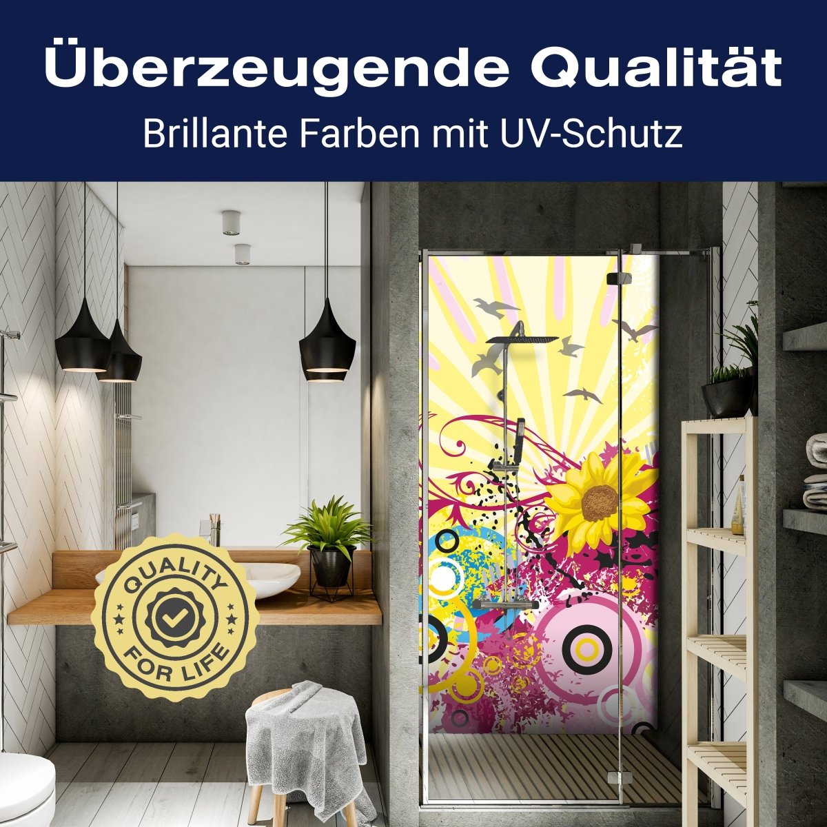 Duschwand Nadine Blüten M0083 entdecken - Bild 2 Duschwand Nadine Blüten M0083 entdecken - Bild 2