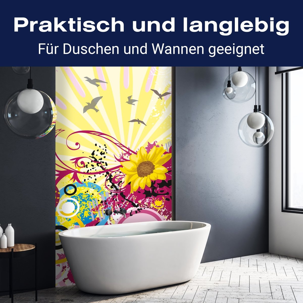 Duschwand Nadine Blüten M0083 entdecken - Bild 3 Duschwand Nadine Blüten M0083 entdecken - Bild 3