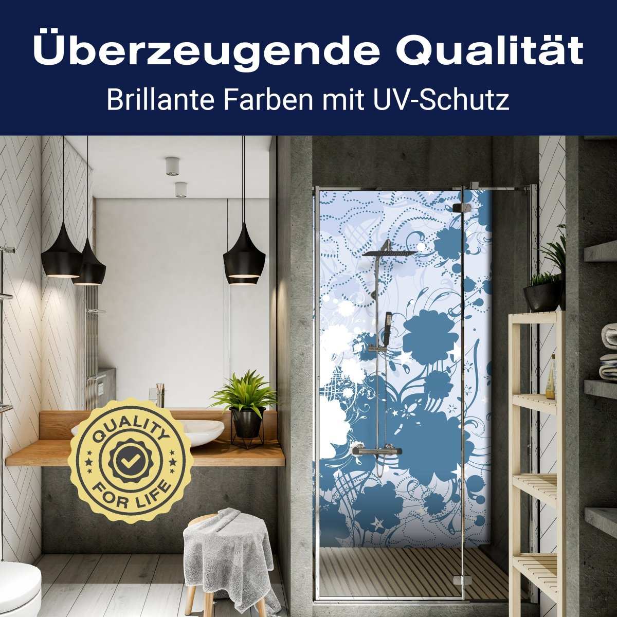 Duschwand Mia Blüten M0085 entdecken - Bild 2 Duschwand Mia Blüten M0085 entdecken - Bild 2