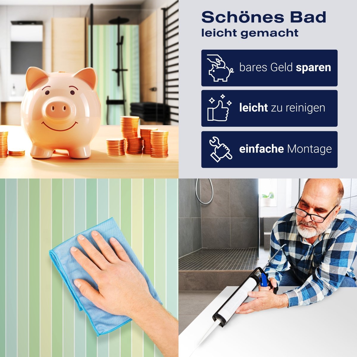 Duschwand Pastellmint Muster M0094 entdecken - Bild 7 Duschwand Pastellmint Muster M0094 entdecken - Bild 7