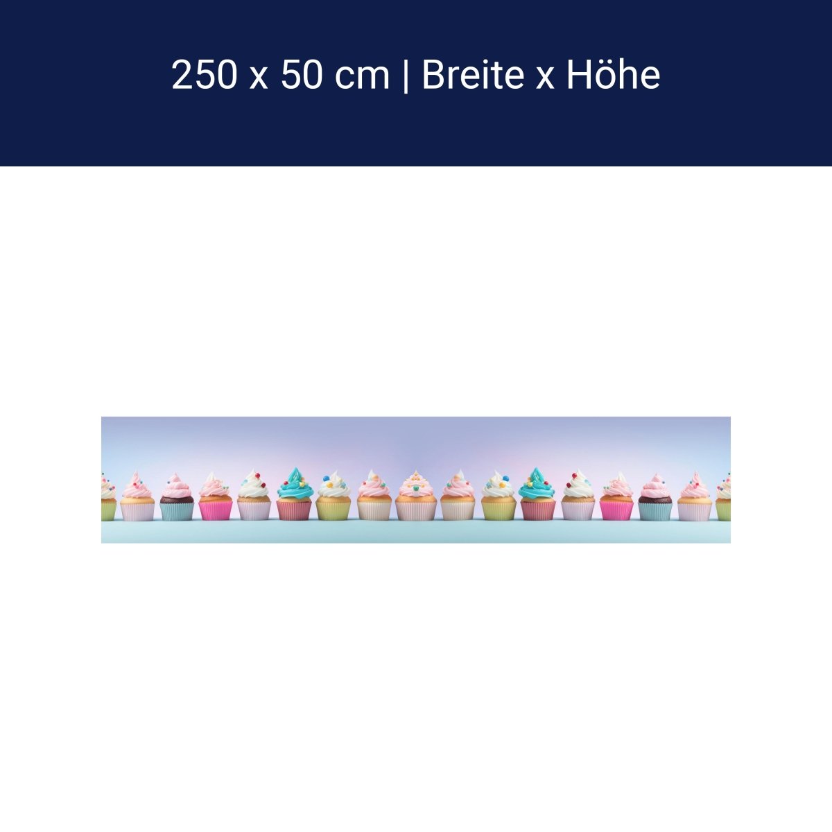Panorama-Fototapete bunte Cupcakes M0095 Panorama-Fototapete bunte Cupcakes M0095