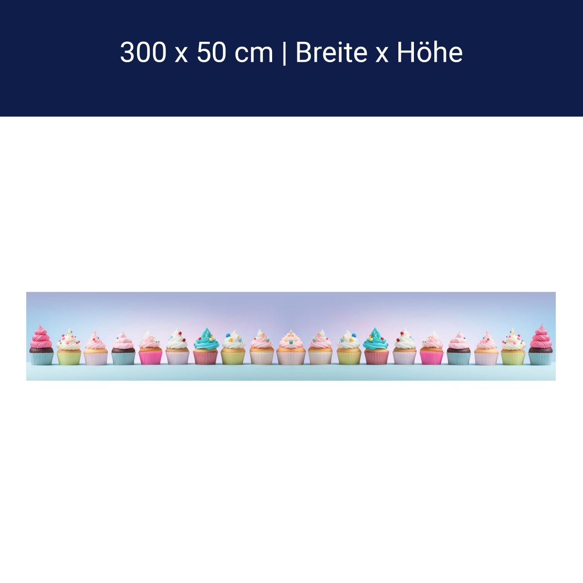 Panorama-Fototapete bunte Cupcakes M0095 Panorama-Fototapete bunte Cupcakes M0095