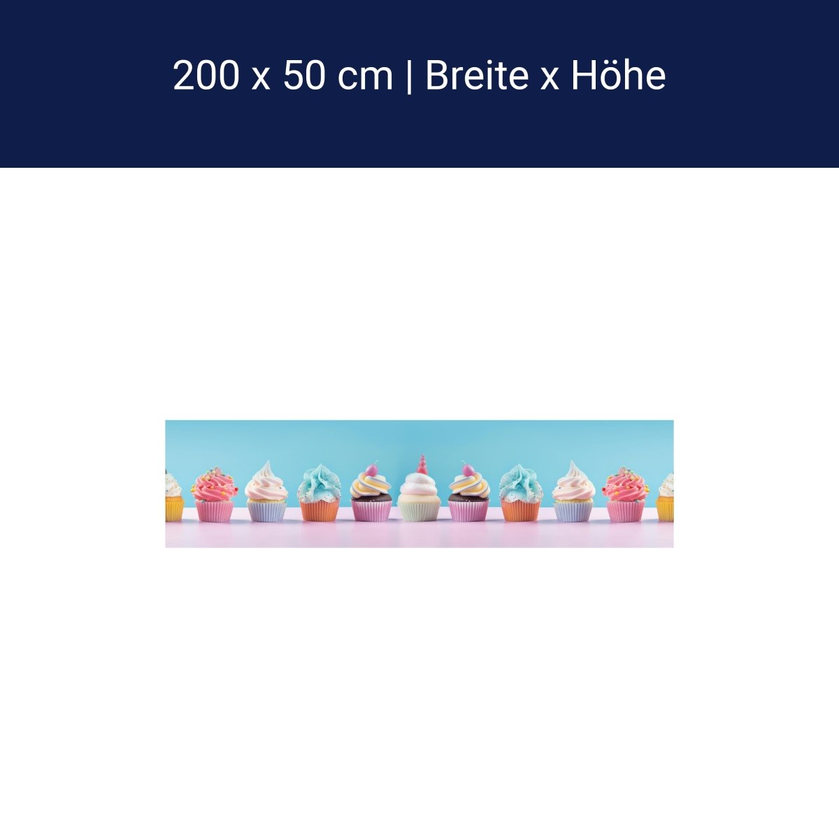 Panorama-Fototapete bunte Cupcakes M0096 Panorama-Fototapete bunte Cupcakes M0096