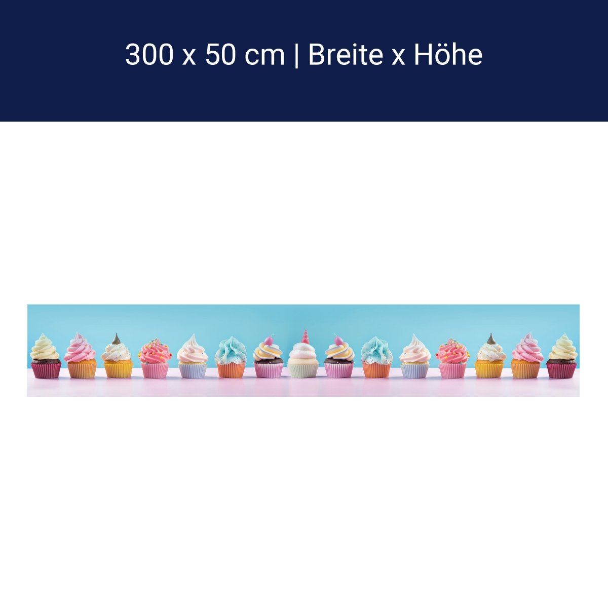 Panorama-Fototapete bunte Cupcakes M0096 Panorama-Fototapete bunte Cupcakes M0096