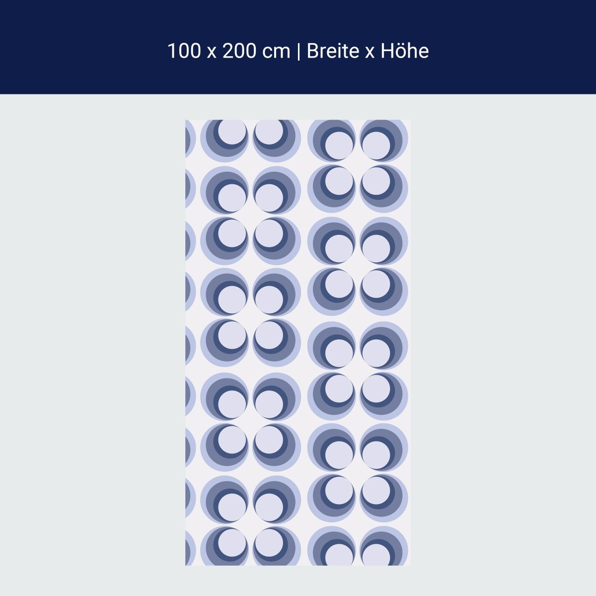 Duschwand Retrokreise Blau Muster M0099 Duschwand Retrokreise Blau Muster M0099