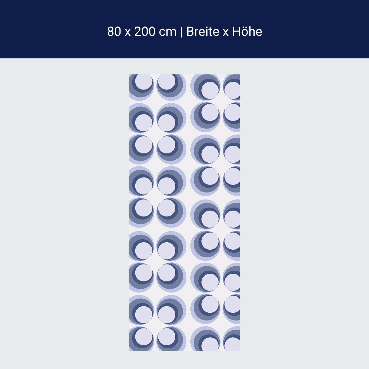 Duschwand Retrokreise Blau Muster M0099 Duschwand Retrokreise Blau Muster M0099