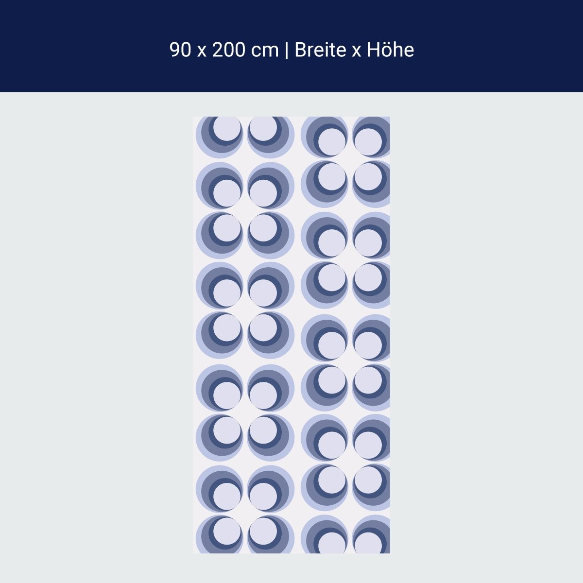 Duschwand Retrokreise Blau Muster M0099 Duschwand Retrokreise Blau Muster M0099