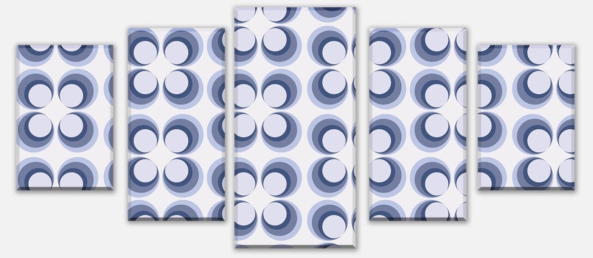 Leinwandbild Mehrteiler Retrokreise Blau Muster M0099 entdecken - Bild 1 Leinwandbild Mehrteiler Retrokreise Blau Muster M0099 entdecken - Bild 1