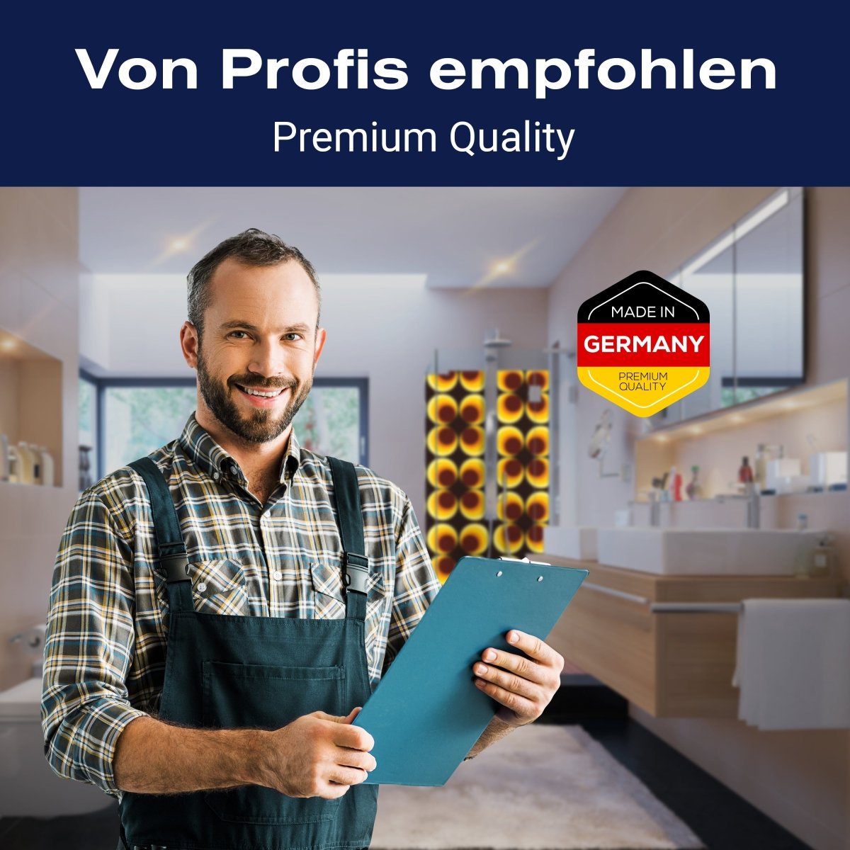 Duschwand Retrokreise Braun Muster M0100 entdecken - Bild 5 Duschwand Retrokreise Braun Muster M0100 entdecken - Bild 5