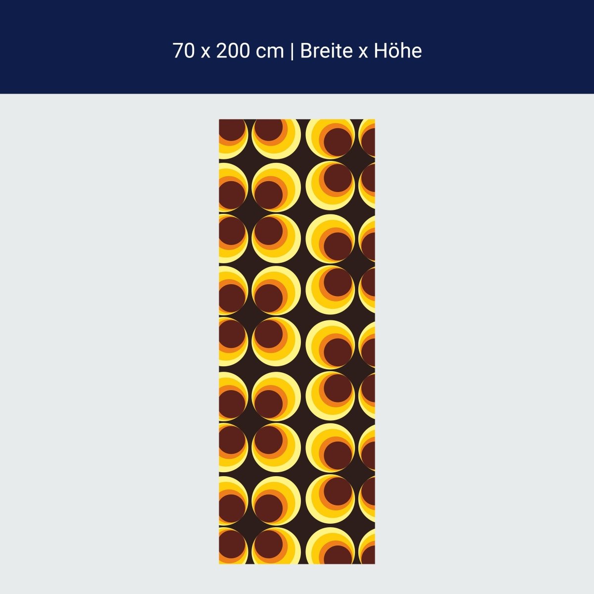 Duschwand Retrokreise Braun Muster M0100 Duschwand Retrokreise Braun Muster M0100