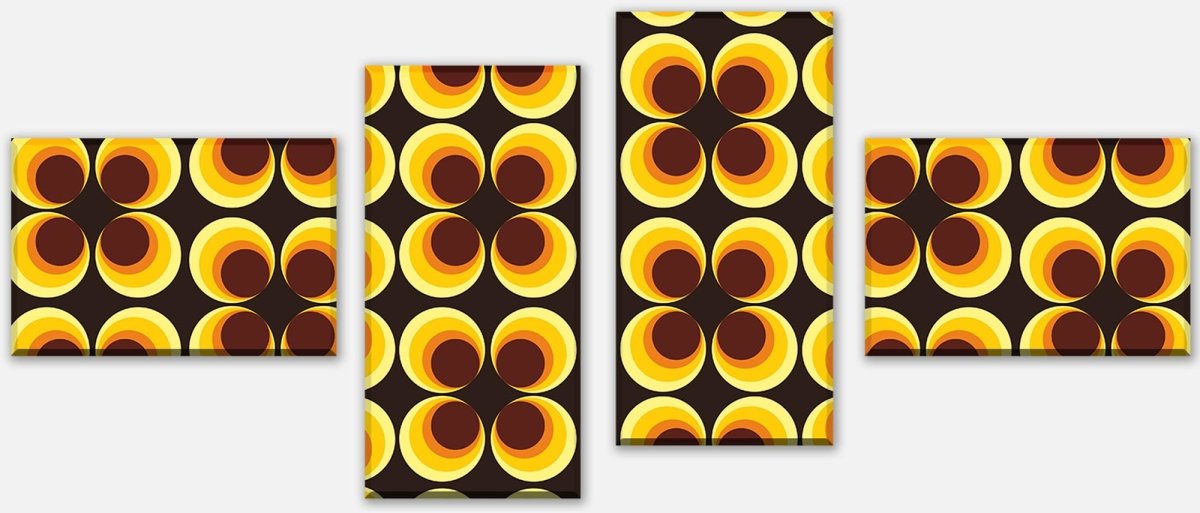 Leinwandbild Mehrteiler Retrokreise Braun Muster M0100 Leinwandbild Mehrteiler Retrokreise Braun Muster M0100