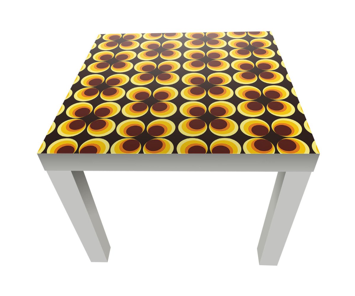 Beistelltisch Retrokreise Braun Muster M0100 entdecken - Bild 1 Beistelltisch Retrokreise Braun Muster M0100 entdecken - Bild 1