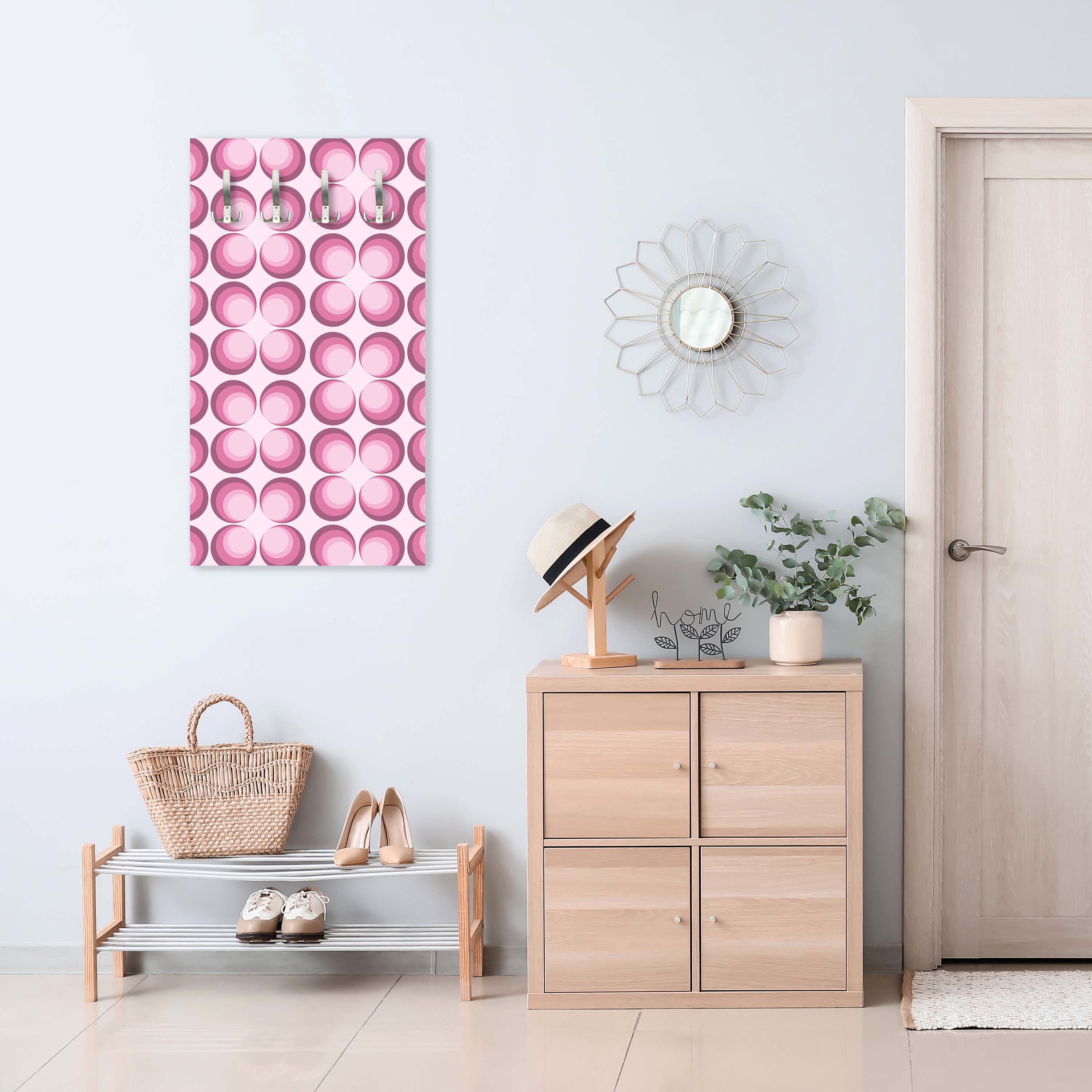 Garderobe Retrokreise Rosa Muster M0101 entdecken - Bild 3 Garderobe Retrokreise Rosa Muster M0101 entdecken - Bild 3