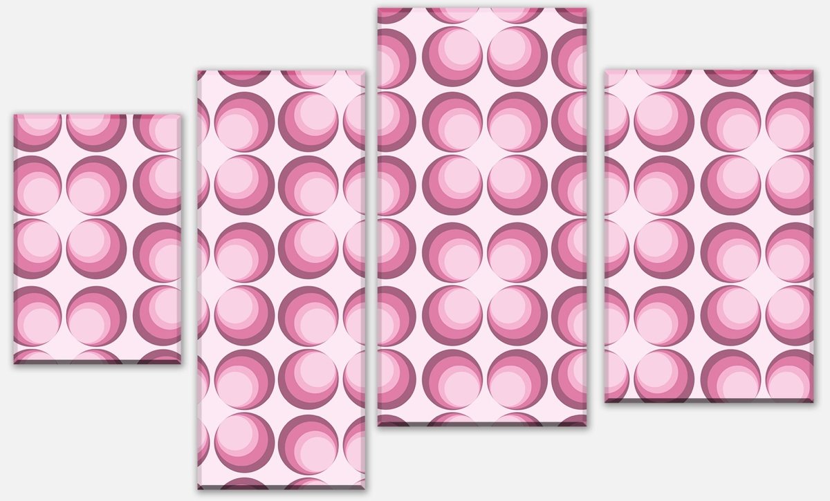 Leinwandbild Mehrteiler Retrokreise Rosa Muster M0101 Leinwandbild Mehrteiler Retrokreise Rosa Muster M0101