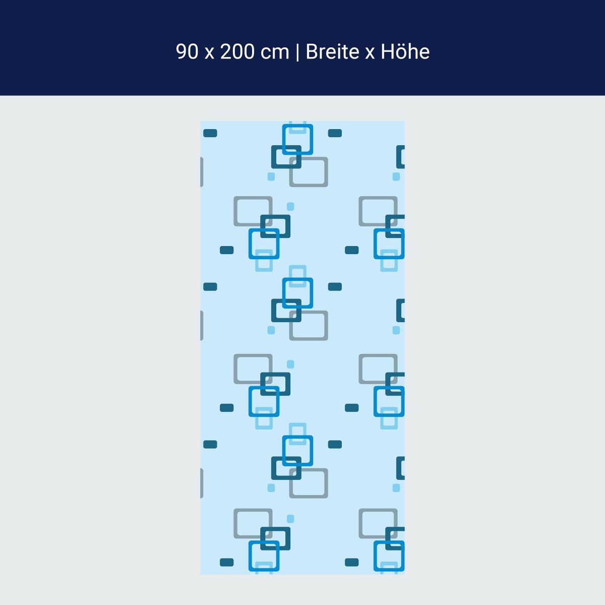 Duschwand Retrokästchen hellblau Muster M0103 Duschwand Retrokästchen hellblau Muster M0103