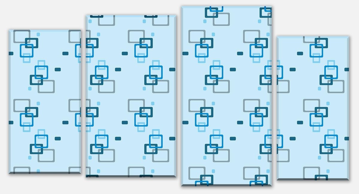 Leinwandbild Mehrteiler Retrokästchen hellblau Muster M0103 Leinwandbild Mehrteiler Retrokästchen hellblau Muster M0103