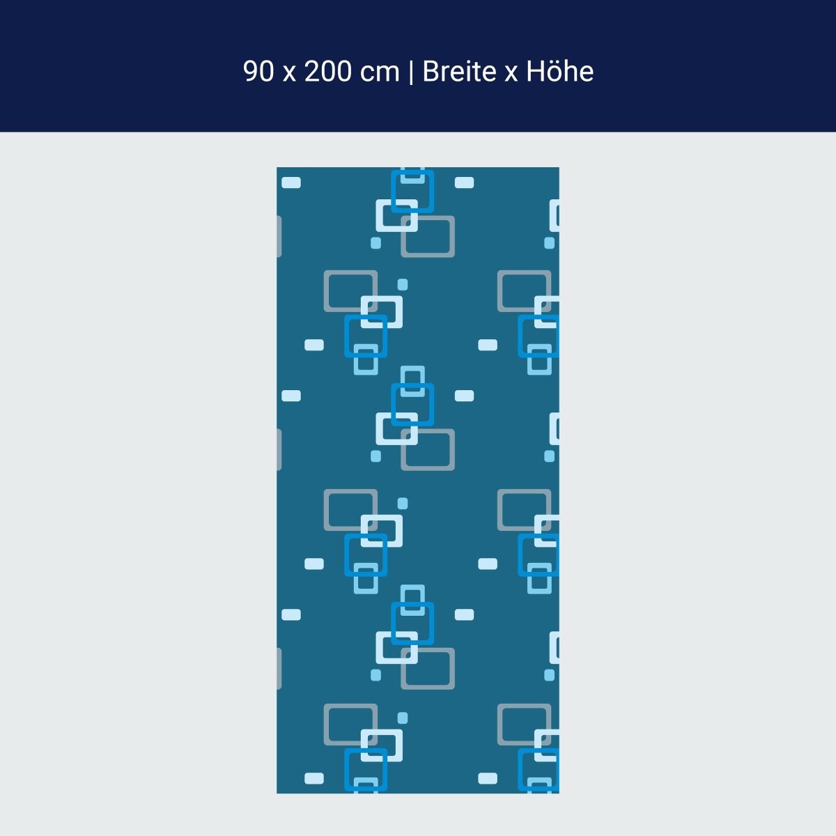 Duschwand Retrokästchen dunkelblau Muster M0104 Duschwand Retrokästchen dunkelblau Muster M0104