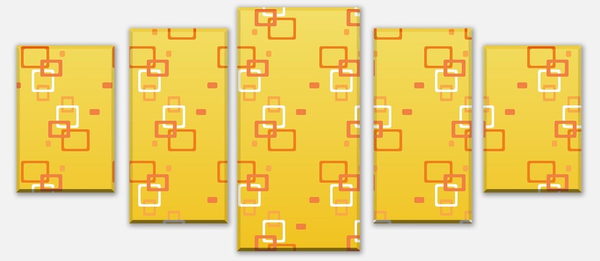 Leinwandbild Mehrteiler Retrokästchen Gelb Muster M0106 entdecken - Bild 1 Leinwandbild Mehrteiler Retrokästchen Gelb Muster M0106 entdecken - Bild 1